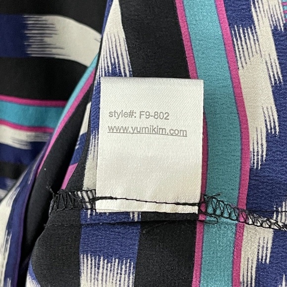 Yumi Kim Women’s Size XS Multi Color Striped Silk Lightweight Tie Keyhole Dress - Picture 8 of 12